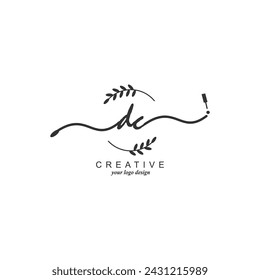 Erste DE-Logo-Handschrift botanische Branding-Typografie