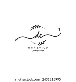 Erste DE-Logo-Handschrift botanische Branding-Typografie