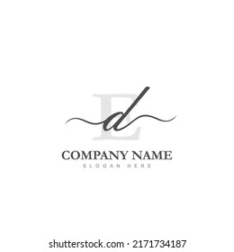  Initial DE logo luxury beauty template illustration