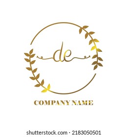 initial DE logo vector handwriting signature Elegant branding art