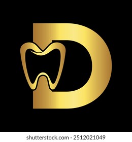 Initial Dentist Logo Combine With Letter D Vector Template