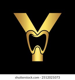 Initial Dentist Logo Combine With Letter Y Vector Template