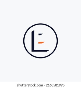 initial design logo E in circle, with modern style
