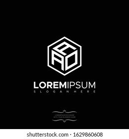 Initial design vector. letter AAO logo template Polygon Monogram Logo