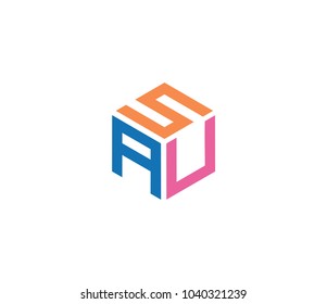 Initial design vector, letter S A U logo template