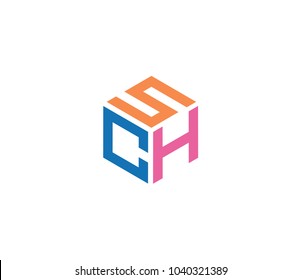 Initial design vector. letter SCH logo template