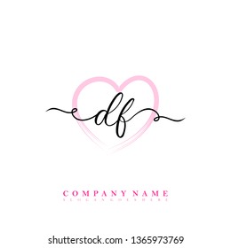 Initial DF handwriting logo