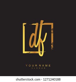 Initial DF handwriting logo vector