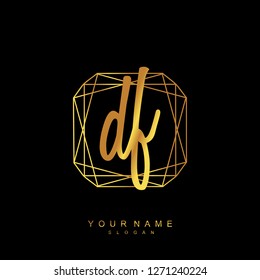 Initial DF handwriting logo vector