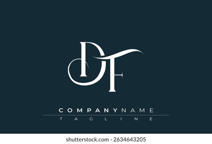 Initial DF Logo Design Vector. Elegant Monogram Logo Design with Decorative Elements and Typography