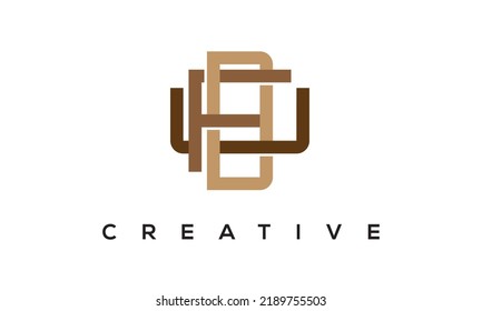 initial DFU, UFD letters monogram, three letters creative modern typographic logo, eye catching DFU, UFD alphabet stylish logo vector