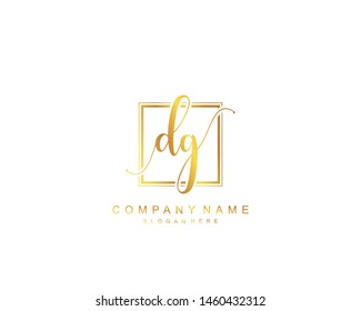 Initial DG beauty monogram and elegant logo design, handwriting logo of initial signature, wedding, fashion, floral and botanical with creative template.