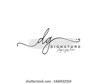 Initial DG beauty monogram and elegant logo design, handwriting logo of initial signature, wedding, fashion, floral and botanical with creative template.