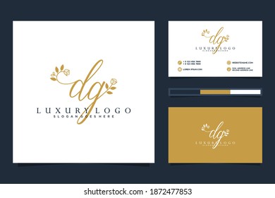 Initial DG Feminine logo collections and business card template.
