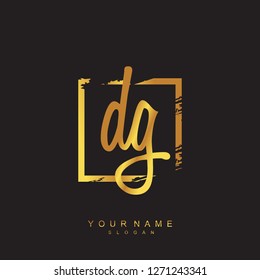 Initial DG handwriting logo vector