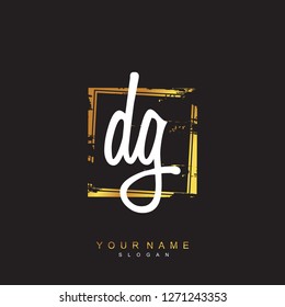 Initial DG handwriting logo vector