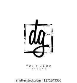 Initial DG handwriting logo vector