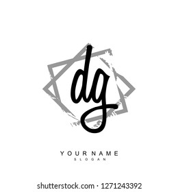 Initial DG handwriting logo vector