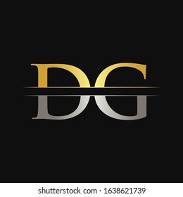 Initial DG Letter Logo With Creative Modern Calligraphy  Vector Template. Creative Abstract Letter DG Logo Design