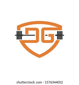 initial dg logo circle fitness vector icon