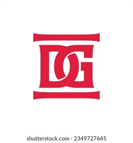 initial dg logo design vector 