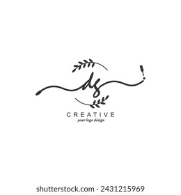 Initial DG logo handwriting botanical branding typography