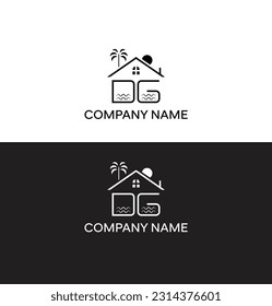 logotipo inicial de la DG inmobiliaria vectores y logotipo de letras de la DG