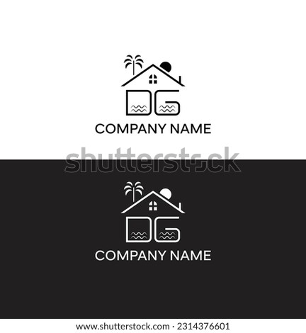 initial DG real estate logo vector and DG letters logo