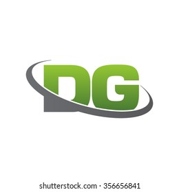 initial DG swoosh ring company logo green gray