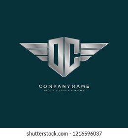 Initial DG wing logo template vector