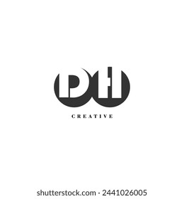Empresa DH inicial etiqueta creativa de moda idea marca