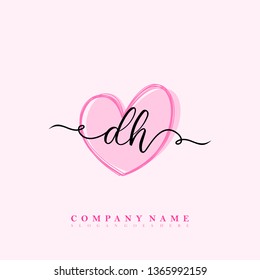 Initial DH handwriting logo