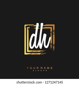 Initial DH handwriting logo vector