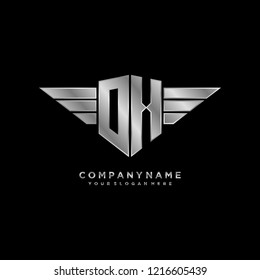 Initial DH wing logo template vector