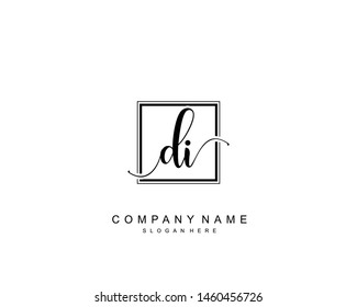 Initial DI beauty monogram and elegant logo design, handwriting logo of initial signature, wedding, fashion, floral and botanical with creative template.