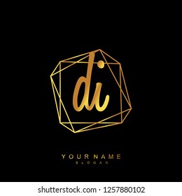 Initial DI handwriting logo vector