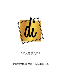 Initial DI handwriting logo vector