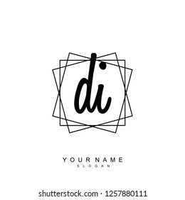 Initial DI handwriting logo vector