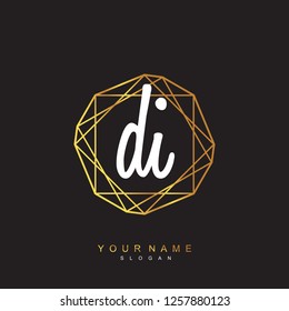 Initial DI handwriting logo vector
