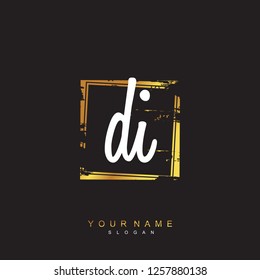 Initial DI handwriting logo vector