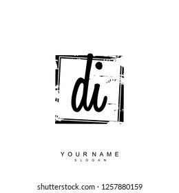 Initial DI handwriting logo vector