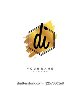 Initial DI handwriting logo vector