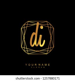 Initial DI handwriting logo vector