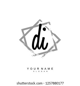 Initial DI handwriting logo vector