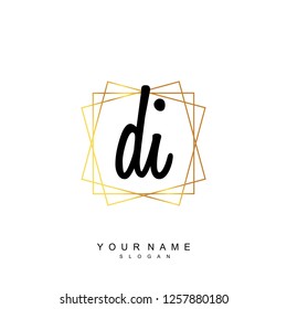 Initial DI handwriting logo vector