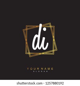 Initial DI handwriting logo vector