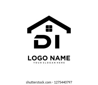 Initial DI home logo vector.