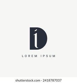 Initial DI and ID modern monogram and elegant logo design, Professional Letters Vector Icon Logo on background