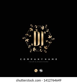 Initial DI letter luxury beauty flourishes ornament monogram logo - Vector
