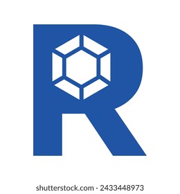 Initial Diamond Logo combine with letter R vector template